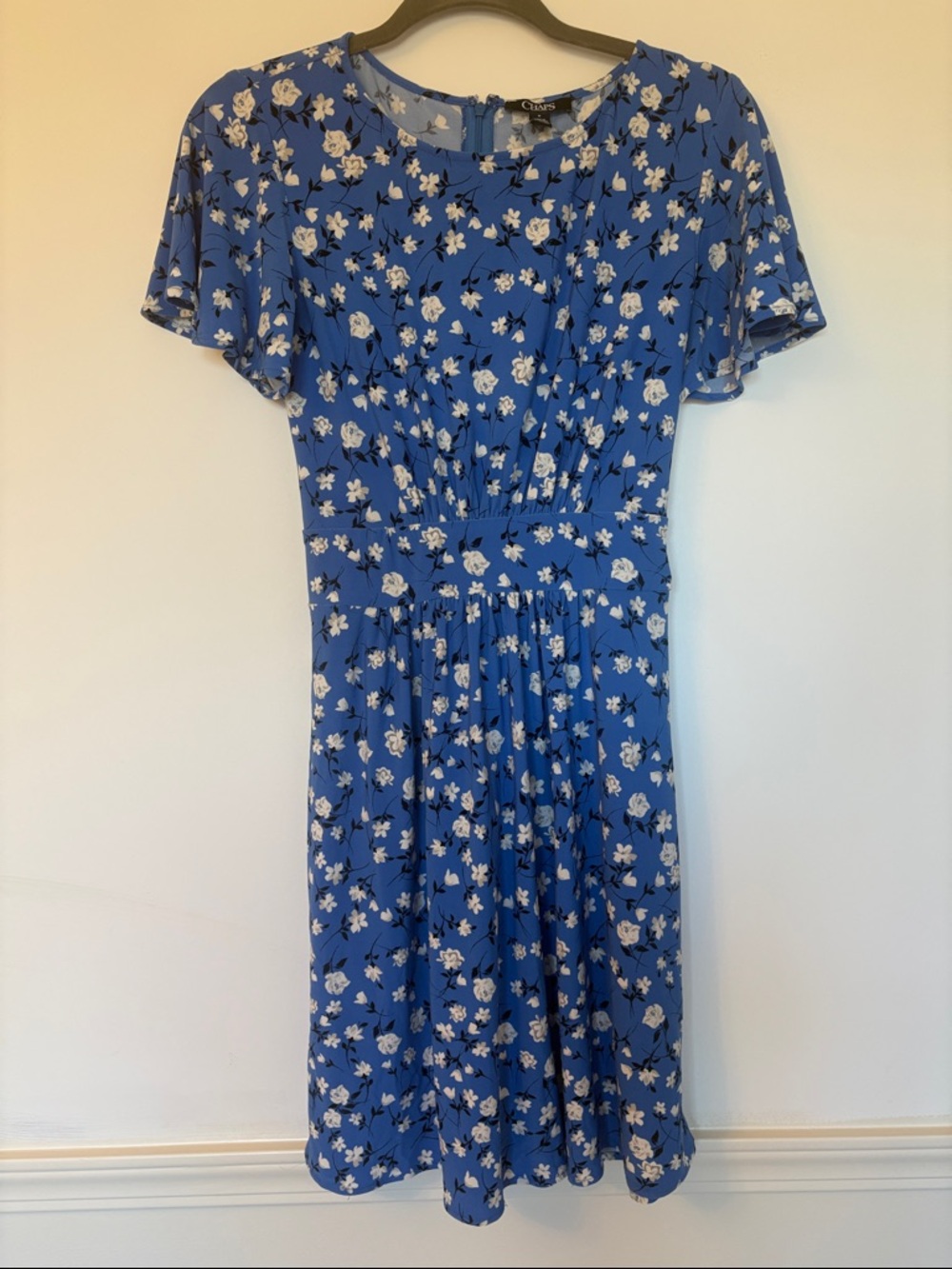 Chaps Blue Floral Midi Dress